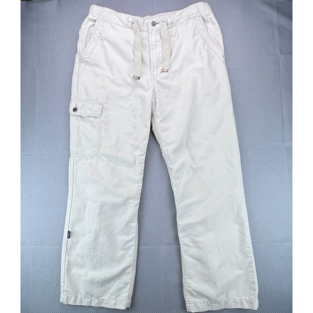 Vtg Tommy Jeans Cargo Pants Mens L Beige Waist Strap Linen Cotton Blend
